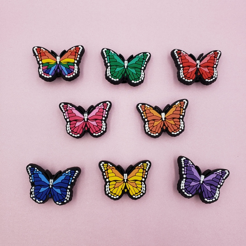 8pc Butterfly Bundle Shoe Charms Croc Clog Jibbitz